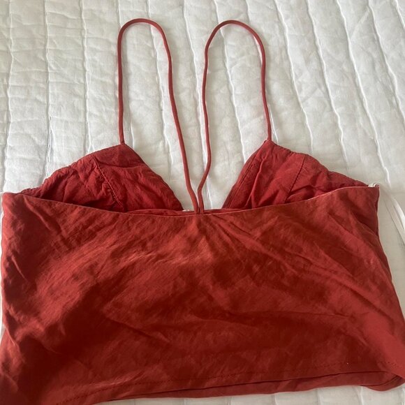 Princess Polly Women's Orange and Red Crop-top - Picture 3 of 4